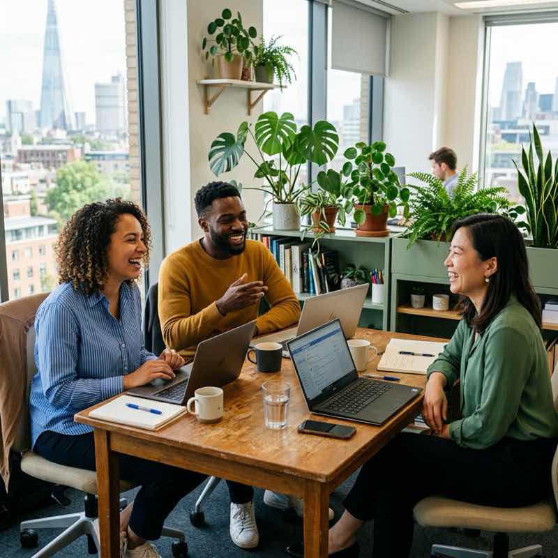 Our team having a casual meeting in the office
