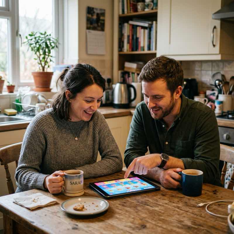 Two players celebrating a virtual win
